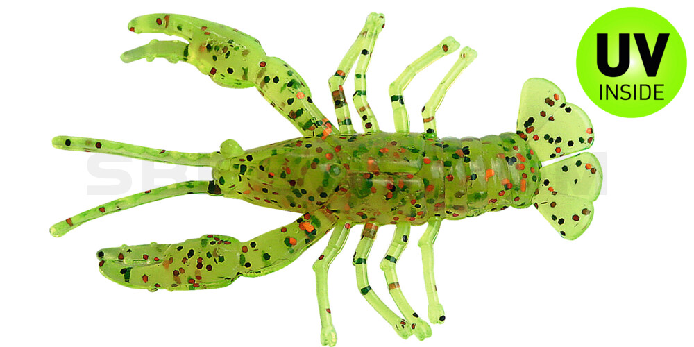 Baby Crawfish 1" (4,5cm) grün-pepper-glitter