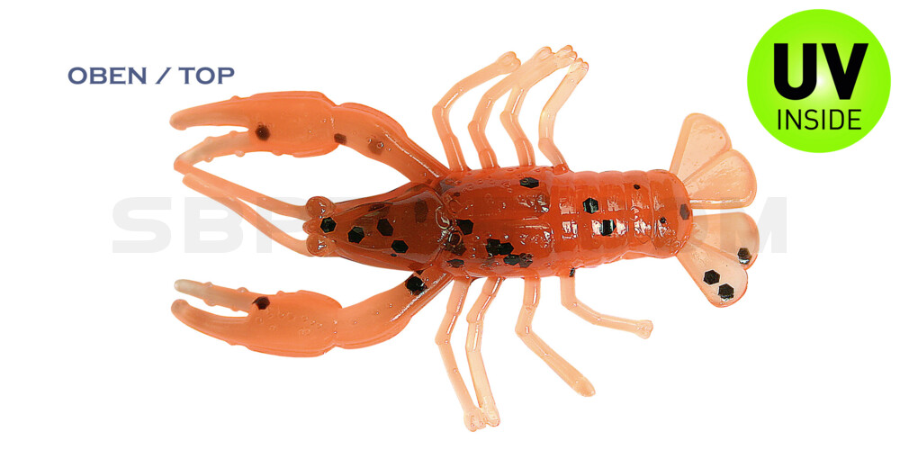 Baby Crawfish 1" (4,5cm) orange-braun grober,schwarzer Glitter