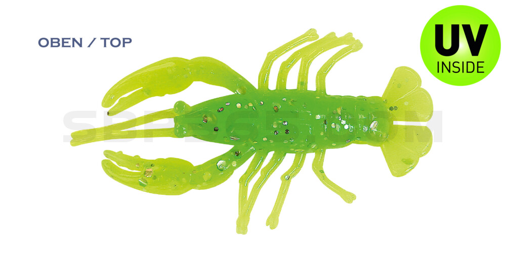 Baby Crawfish 2" (6,5cm) fluogelb-grün-glitter