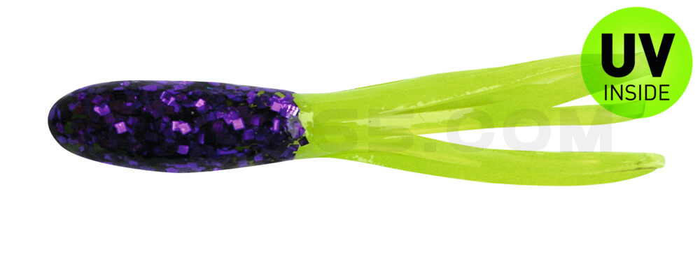 Baby Tube 1" (ca. 3,5 cm) violett tranpar. gl./fluogelb