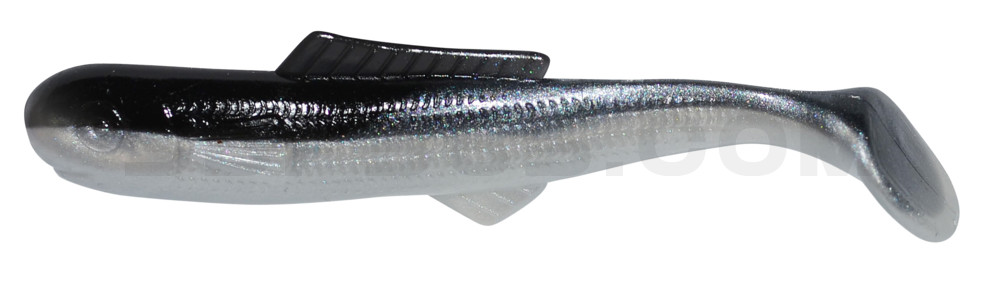 Banjo Shad 4" (ca. 10 cm) Pearl w/black Back