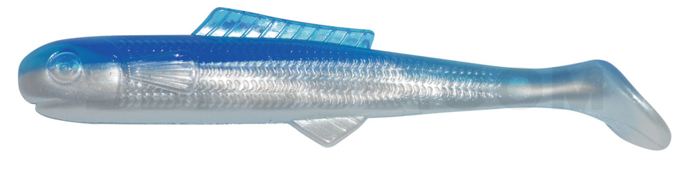 Banjo Shad 4" (ca. 10 cm) Pearl w/blue Back