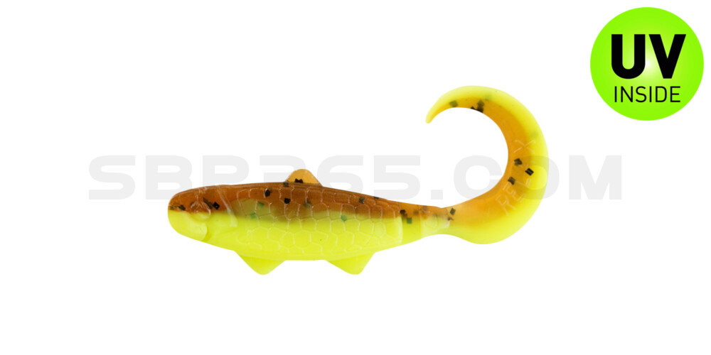Banjo Twister 1" (ca. 3,5 cm) fluogelb  / olivebraun-Glitter