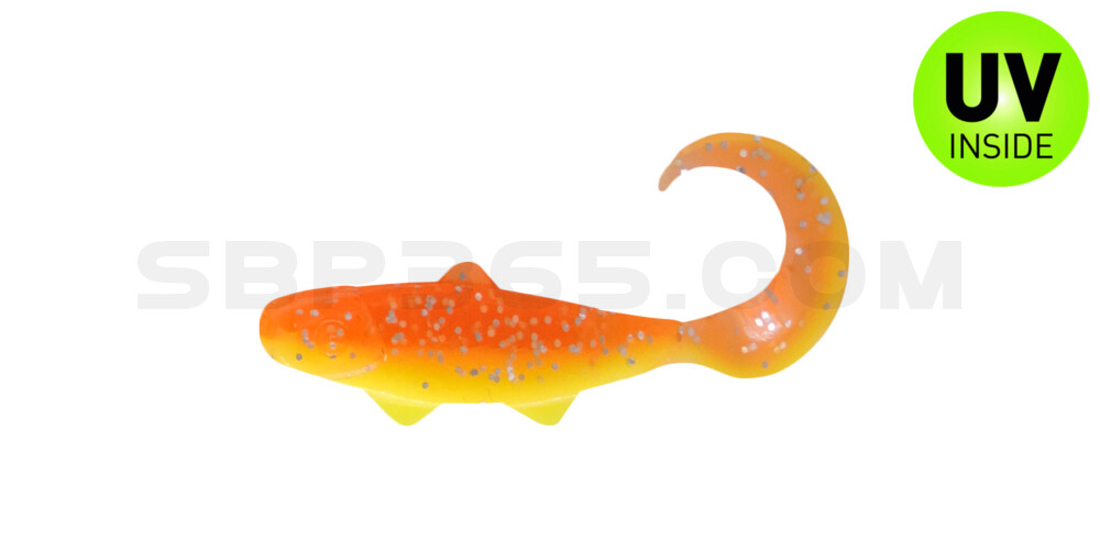 Banjo Twister 1" (ca. 3,5 cm) fluogelb  / orange-silber Glitter