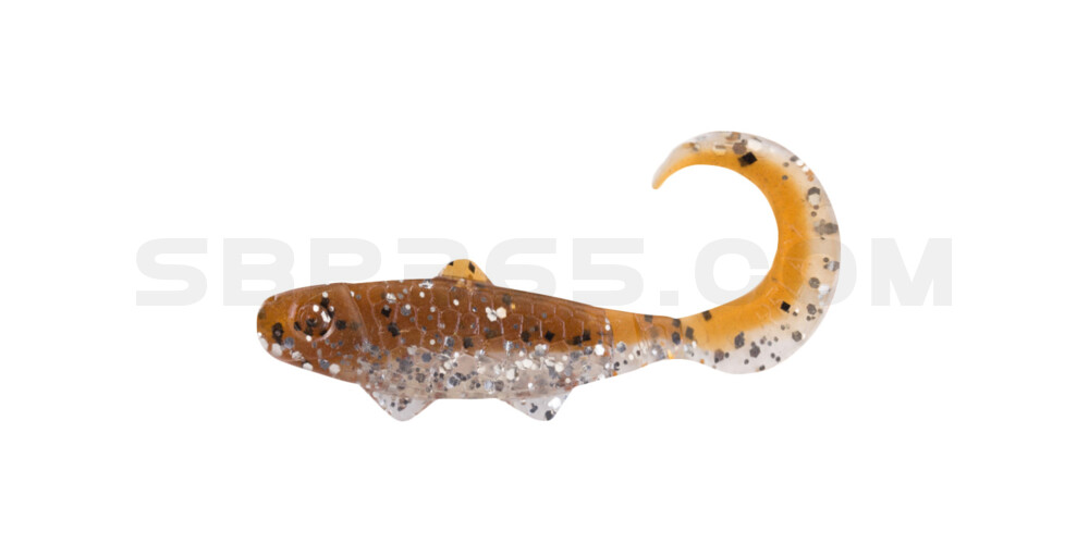 Banjo Twister 1" (ca. 3,5 cm) klar silber Glitter / olivebraun-Glitter