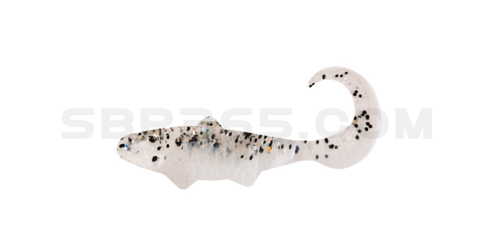 Banjo Twister 1" (ca. 3,5 cm) perlweiss / klar salt´n pepper Glitter