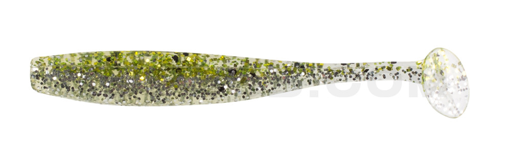 Bass Shad 2,5" (ca. 7 cm) klar silber Glitter / chartreuse Glitter