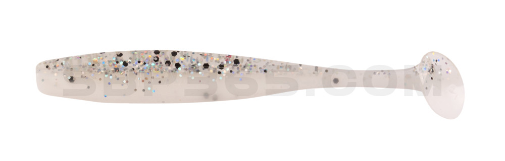 Bass Shad 2,5" (ca. 7 cm) reinweiss / klar salt´n pepper Glitter