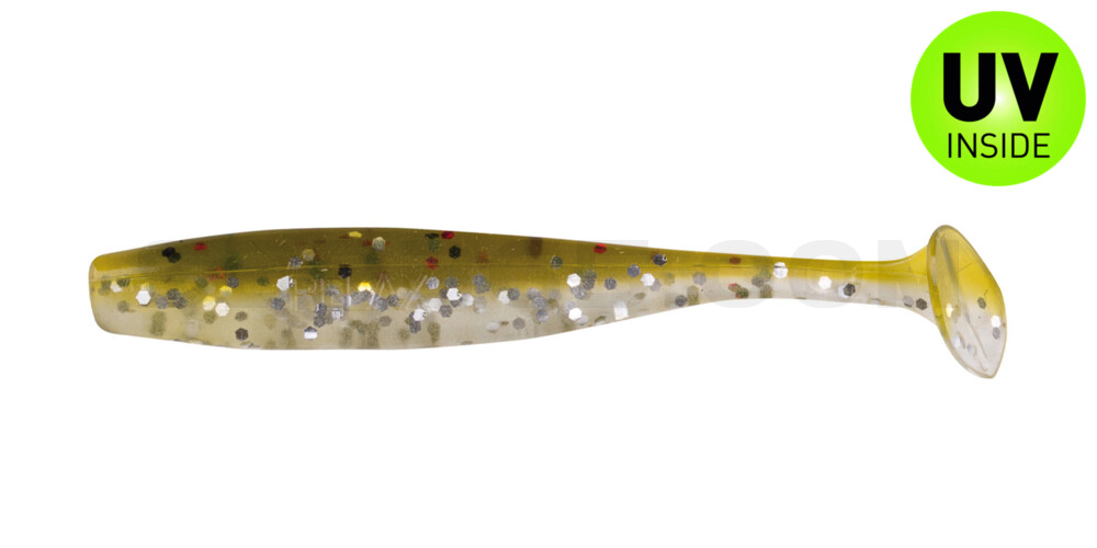 Bass Shad 2,5" (ca. 7 cm) selbstleuchtend Glitter / Kaulbarsch