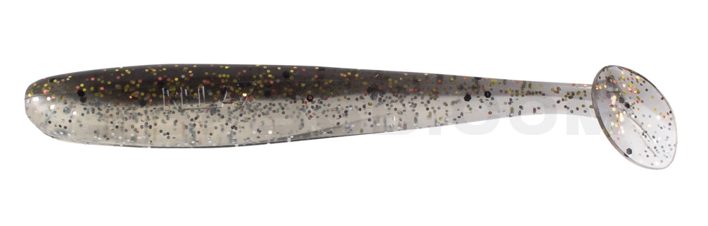 Bass Shad 3“ (ca. 9 cm) clear silver glitter / smoke orange gold glitter