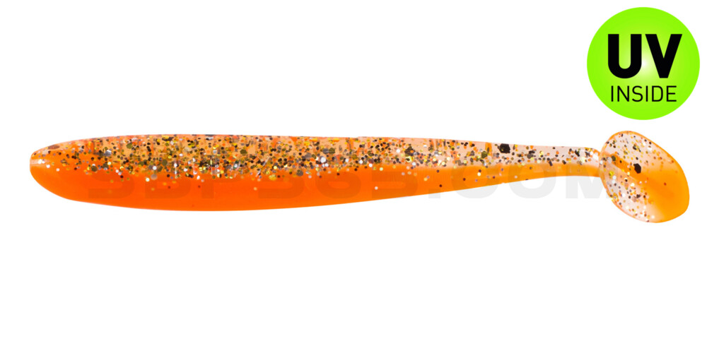 Bass Shad 3“ (ca. 9 cm) orange / klar gold,schwarz Glitter