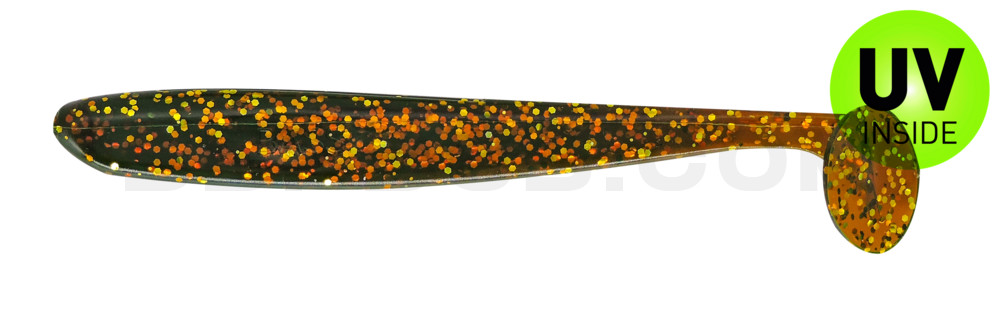 Bass Shad 4,5“ (ca. 13 cm) motoroil-gold-Glitter