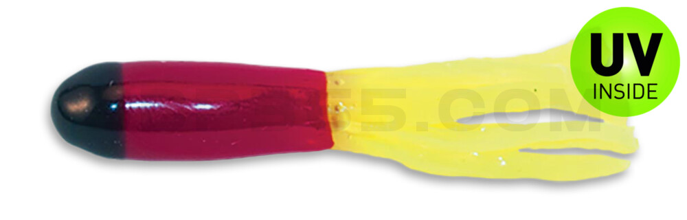 Crappie Tube 1.75" (ca. 4,5 cm) im Zip Bag Black/Red/Chartreuse