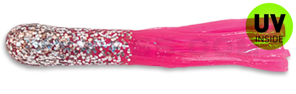 Crappie Tube 1.75" (ca. 4,5 cm) im Zip Bag Silver Glitter/Pink