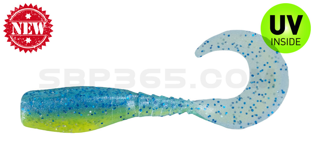 Curly Tail Crappie Minnow 2"  (ca. 5 cm) im Zip Bag blue grass