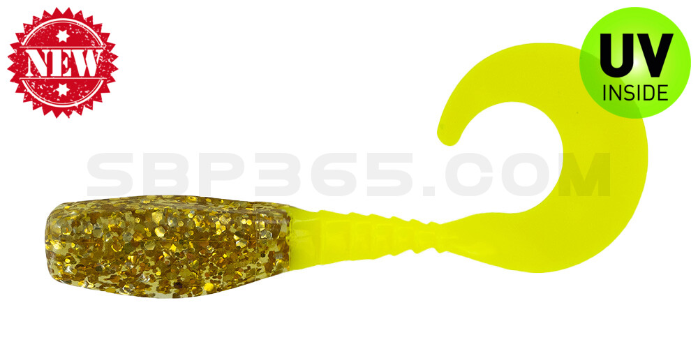 Curly Tail Crappie Minnow 2"  (ca. 5 cm) im Zip Bag gold digger