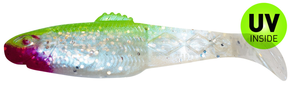 Diamond-Shad 2,5" (ca. 7,0 cm) blauperl-Glitter / grün