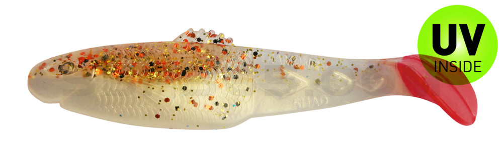 Diamond-Shad 2,5" (ca. 7,0 cm) goldperl / Desert-Sand / red tail