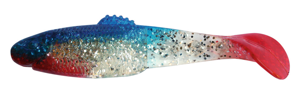 Diamond-Shad 2,5" (ca. 7,0 cm) klar silber-Glitter / blau