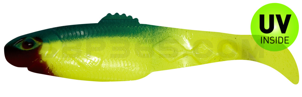 Diamond Shad 3,5" (ca. 10,0 cm) fluogelb / blau