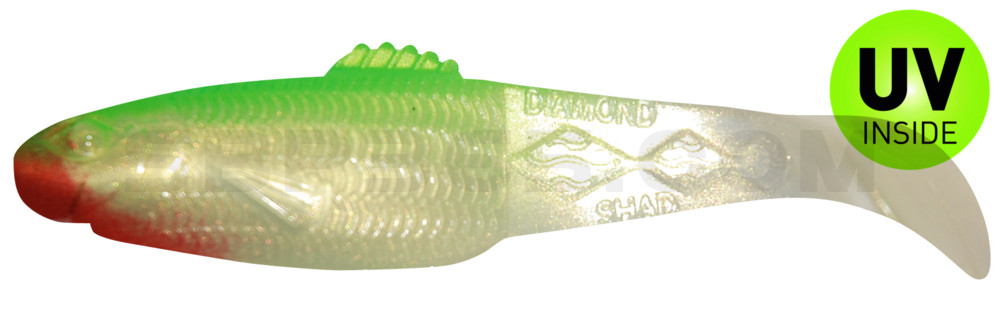 Diamond Shad 3,5" (ca. 10,0 cm) goldperl / grün