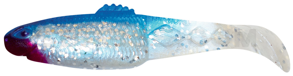 Diamond Shad 5" (ca. 13,5 cm) im Original Relax ZIP BAG blauperl-glitter / blau