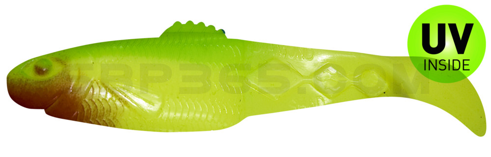 Diamond Shad 5" (ca. 13,5 cm) im Original Relax ZIP BAG fluogelb / grün
