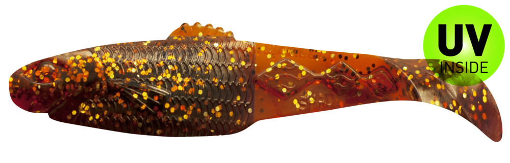 Diamond Shad 5" (ca. 13,5 cm) motoroil-gold-Glitter
