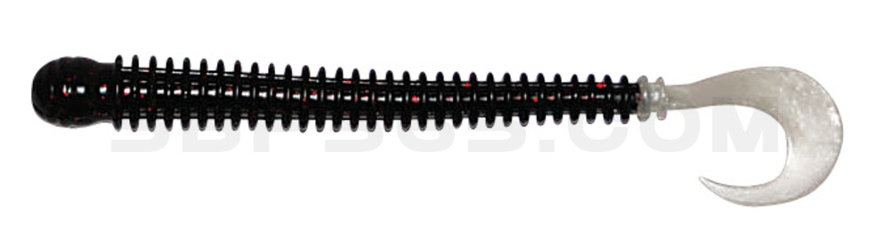 Drop Shot Ringer Worm 4" (ca. 10,5 cm) Black Neon Pearl Tail