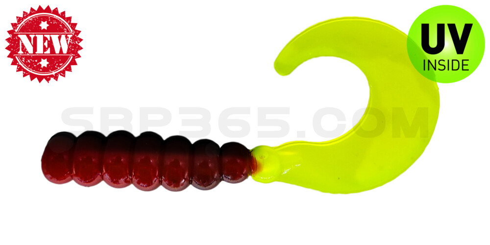 Fat Grub 2" (ca. 5 cm) Red/Black/Chartreuse