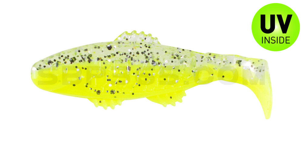 Killer Shad 2" (ca. 5,0 cm) fluogelb / klar silber glitter