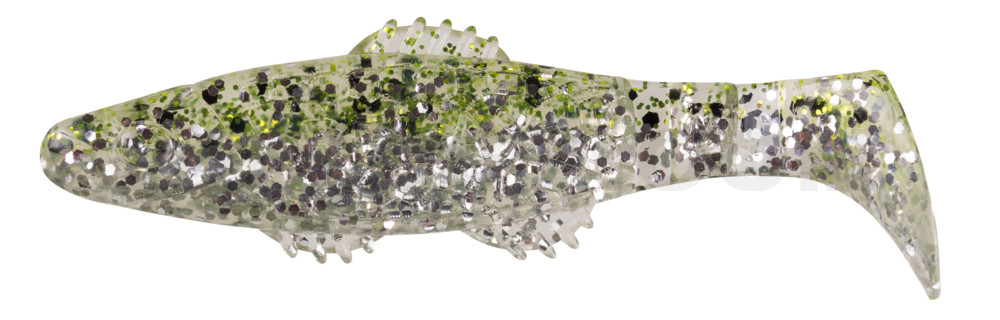 Killer Shad 3" (ca. 8,0 cm) klar silber Glitter / chartreuse Glitter