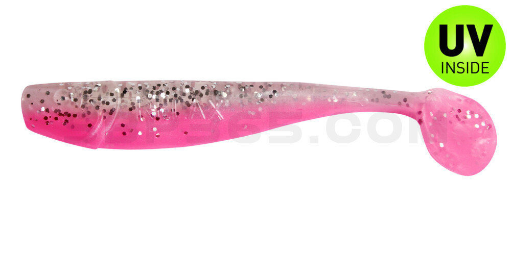 King-Shad 3" (ca. 8,0 cm) bubblegum / klar silber Glitter