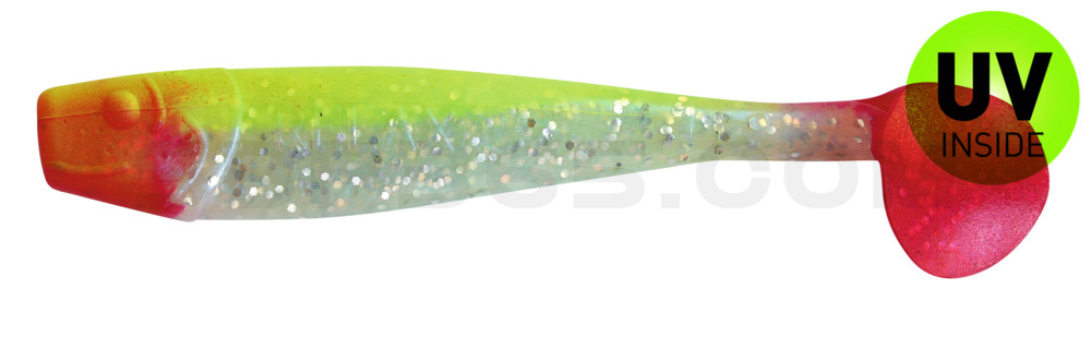 King-Shad 4" (ca. 11,0 cm) blauperl-Glitter / fluogelb