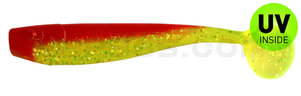 King-Shad 4" (ca. 11,0 cm) grün(chartreuse)glitter / rot