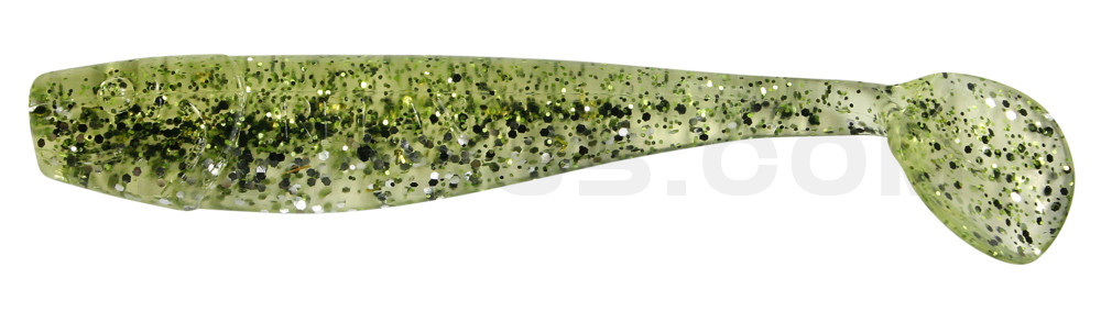 King-Shad 4" (ca. 11,0 cm) klar silber Glitter / chartreuse Glitter