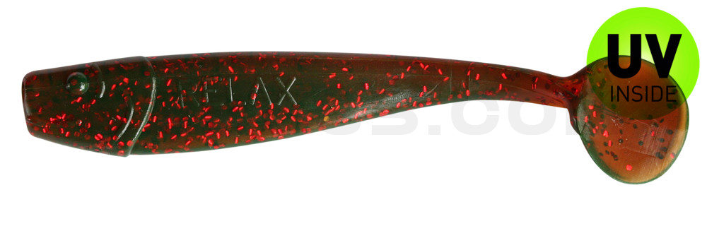 King-Shad 4" (ca. 11,0 cm) motoroil-rot-Glitter