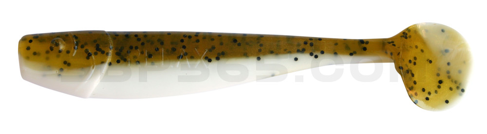 King-Shad 4" (ca. 11,0 cm) reinweiss / olivebraun-Glitter