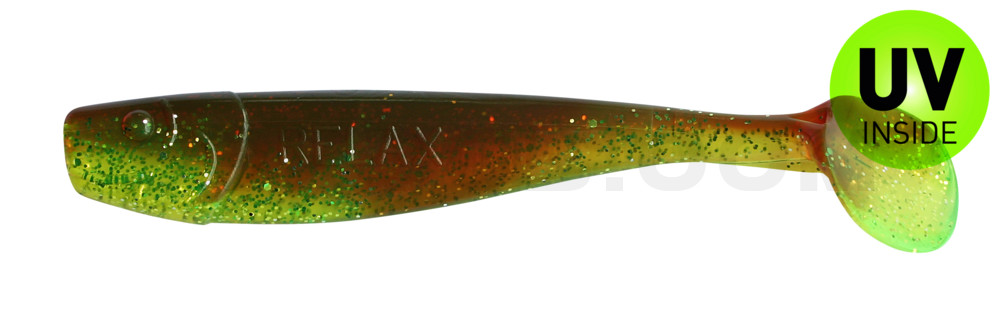 King-Shad 5" (ca. 14,0cm) grün (chartreuse)-Glitter / motoroil Glitter
