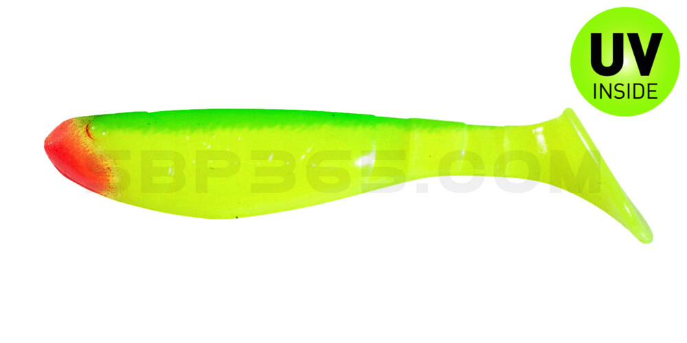 Kopyto-Classic 2,5" (ca.7,0 cm) floating ZIP BAG fluogelb / grün