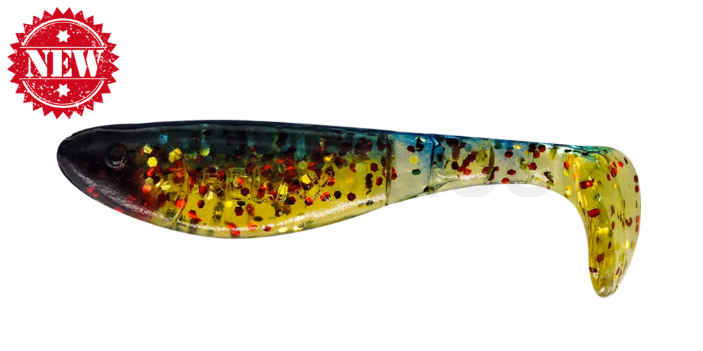 Kopyto-Classic 2,5" (ca.7,0 cm) klar-gold, rot Glitter / blau