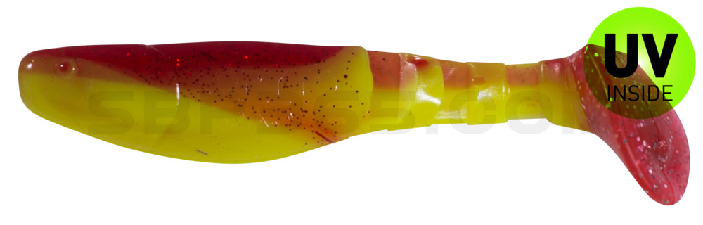Kopyto-Classic 3" (ca. 8,0 cm) fluogelb / rot-rot Glitter orange tail