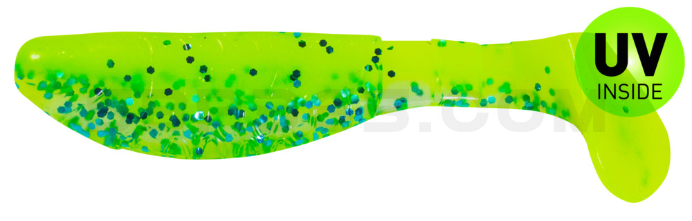 Kopyto-Classic 3" (ca. 8,0 cm) fluogelb / sky-blue Glitter