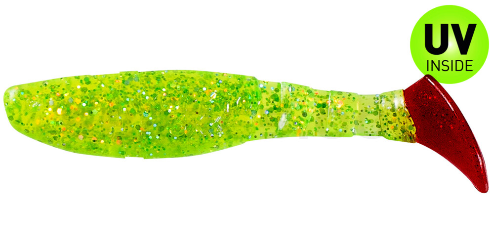 Kopyto-Classic 3" (ca. 8,0 cm) grün(chartreuse)-glitter / red tail