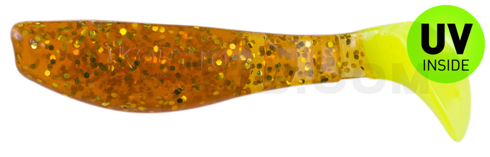 Kopyto-Classic 3" (ca. 8,0 cm) klar bernstein-glitter / fire tail