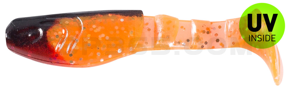 Kopyto-Classic 3" (ca. 8,0 cm) klar fluoorange-Glitter / schwarz