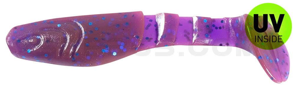 Kopyto Classic 3" floating crawfish-violett-electric blue-Glitter