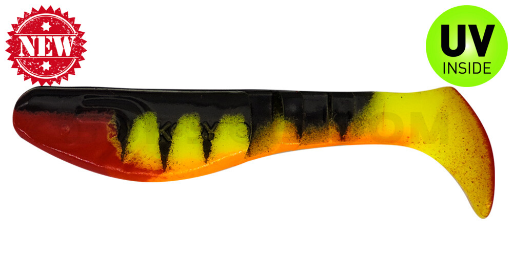 Kopyto-Classic 3" Zander (ca. 8,0 cm) fluogelb / Zander / bauch: orange / red tail