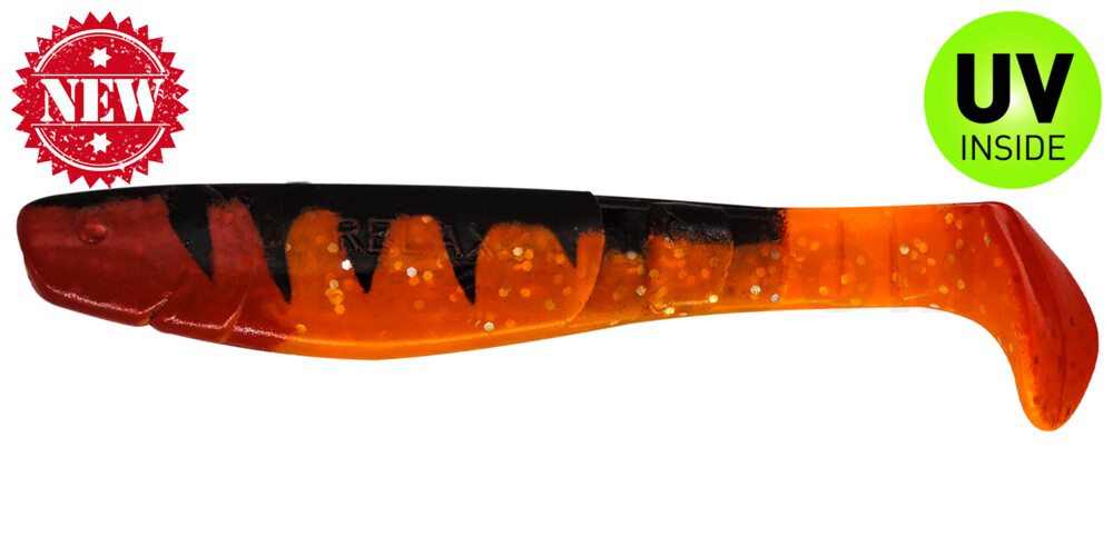 Kopyto-Classic 4" (ca. 11,0 cm) fluoorange Glitter / Zander / red tail