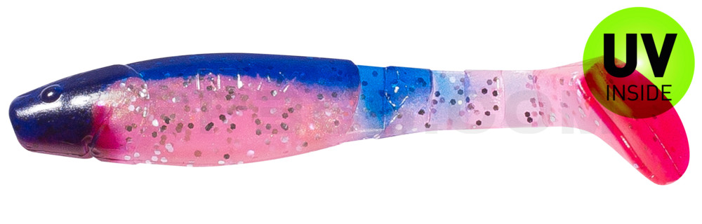 Kopyto-Classic 4" (ca. 11,0 cm) hot pink-Glitter Perleffekt / blau